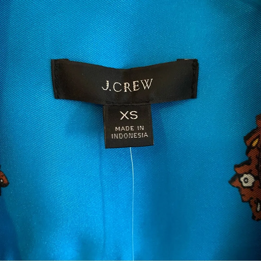 J. Crew Drapey Button-Up Shirt in Paisley Print, XS Turquoise Blue - Image 6