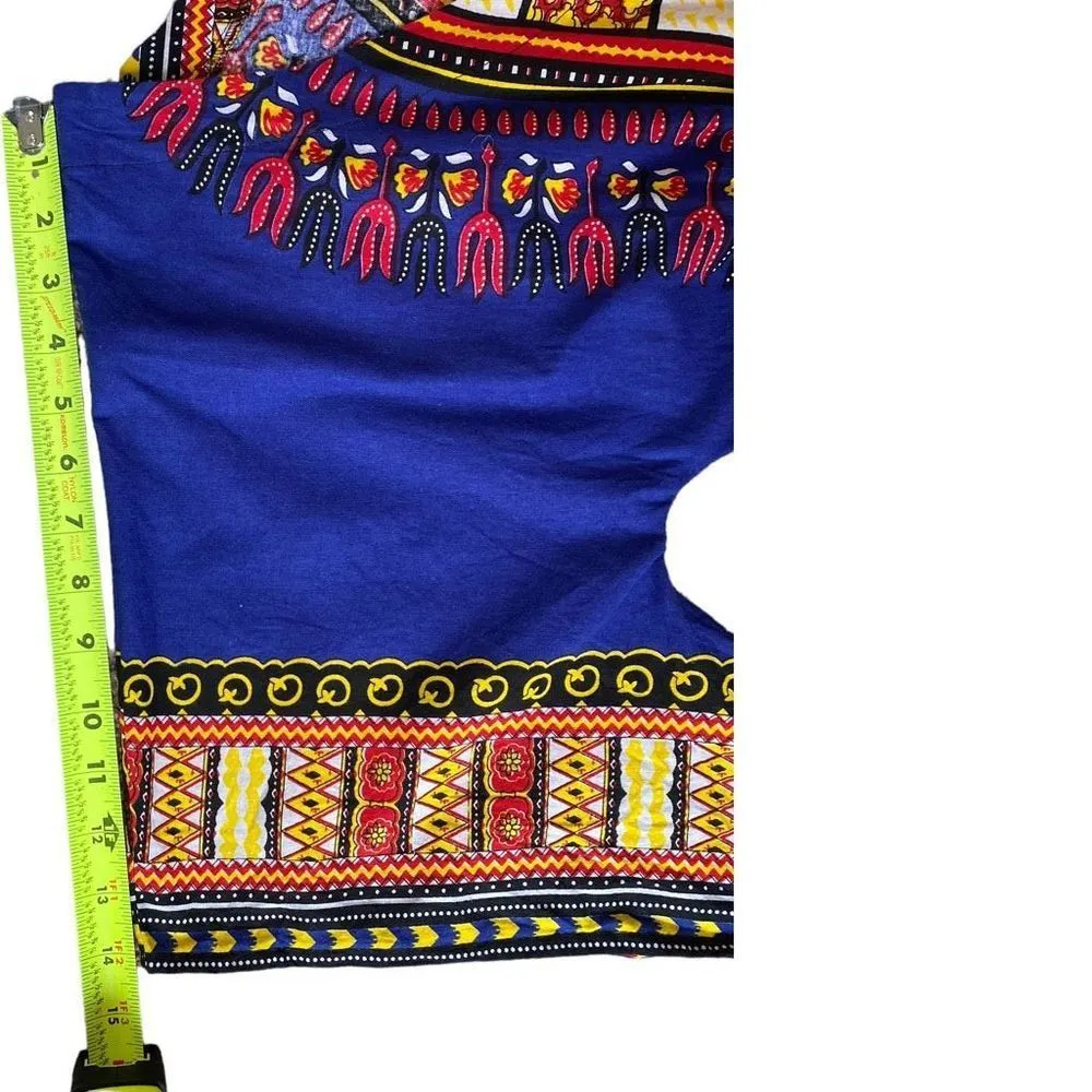 Dashiki Bell Sleeved Dress Size S Blue - Image 6