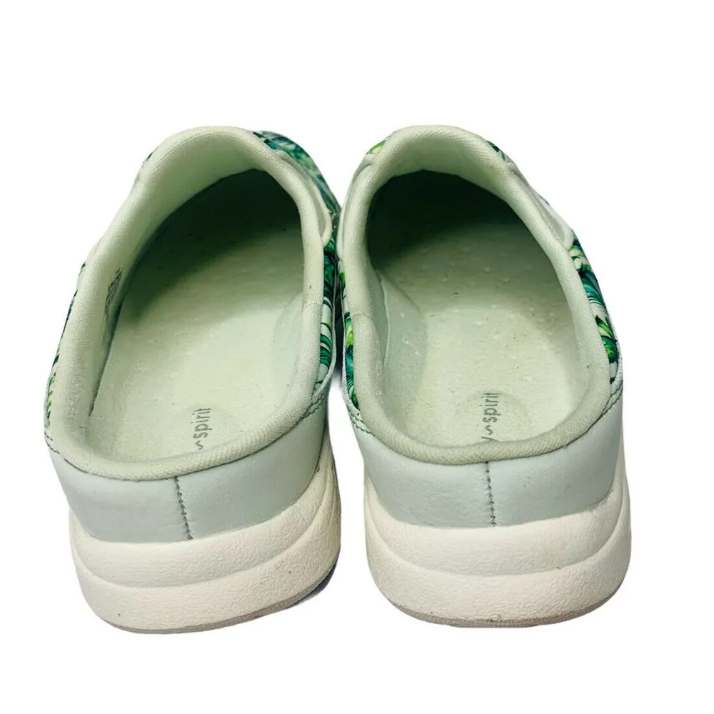 Easy Spirit Traveltime Leather Tropical Palms Comfort Slip On Sneakers Clogs 11 - Image 10