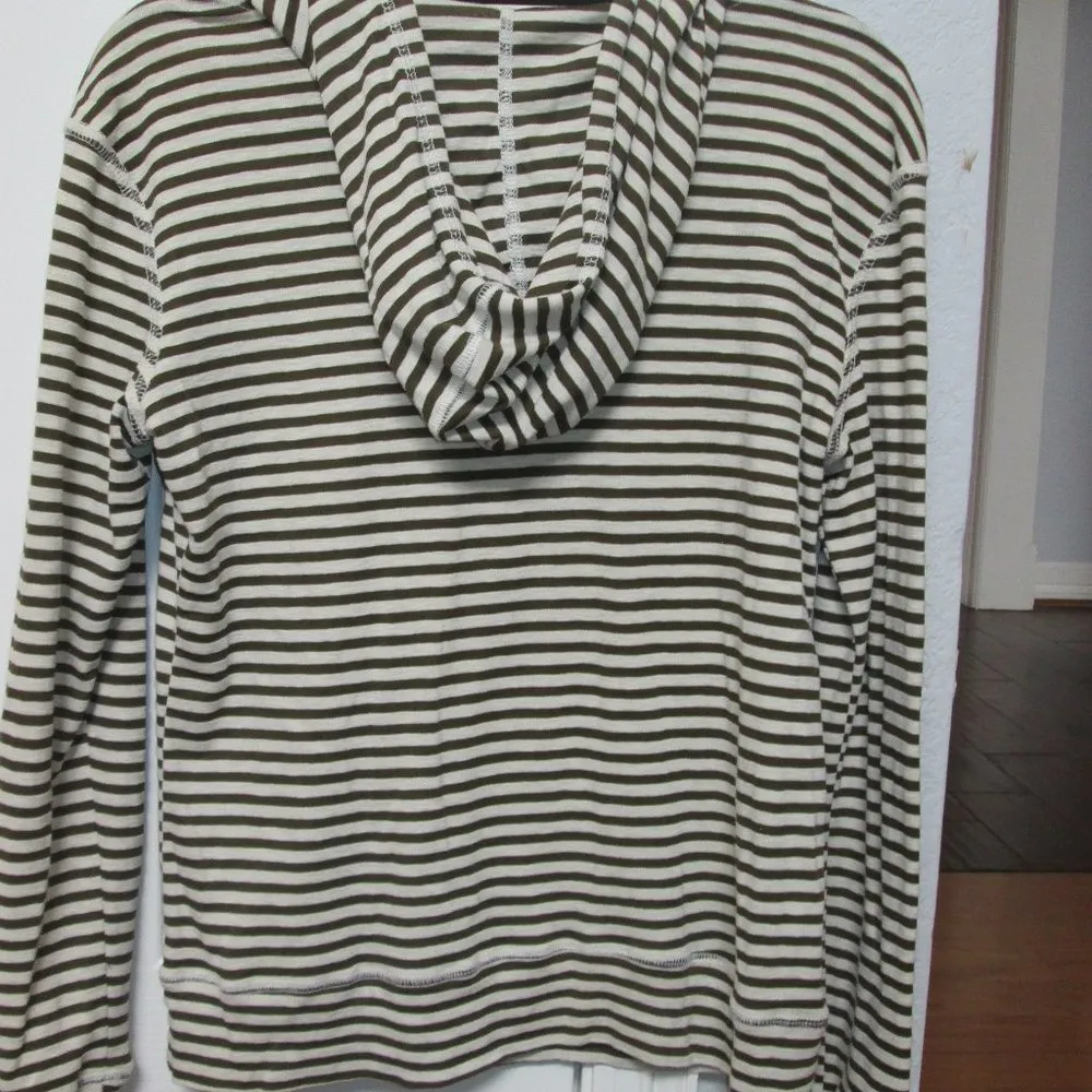 Bobeau Brown/Tan Striped Hoodie - Sz Med - Image 4