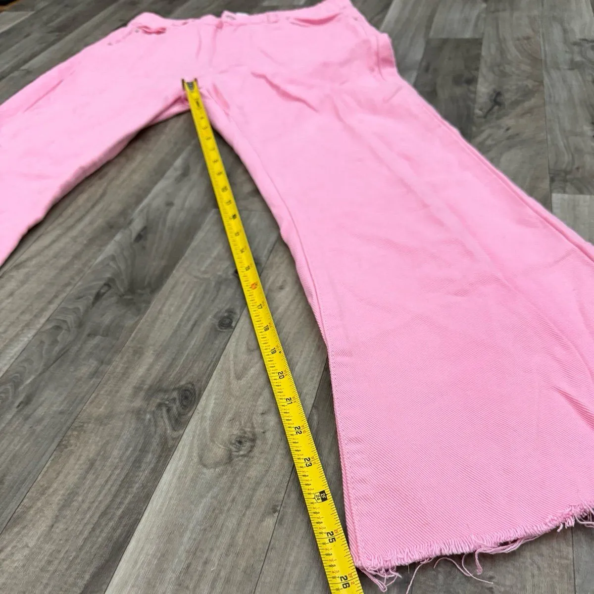 Princess Polly hot pink coquette raw hem jeans pants - Image 3