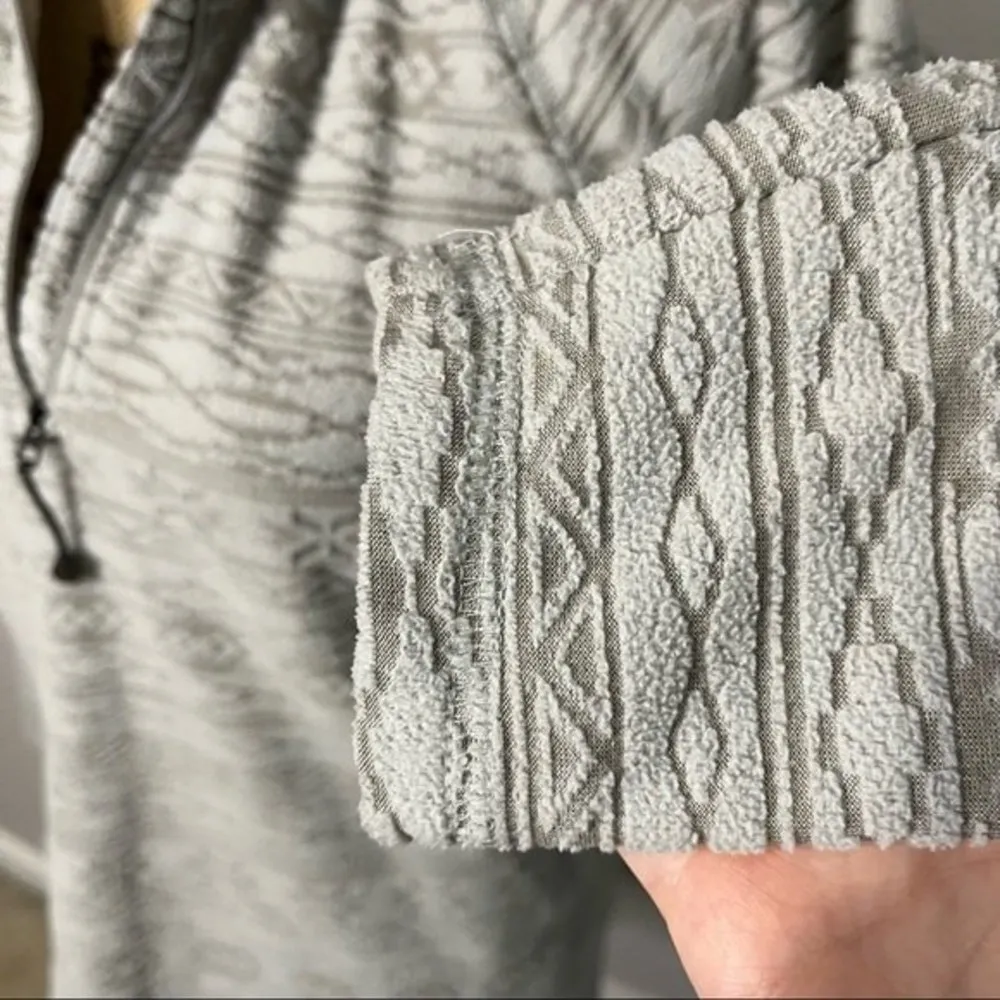 Eddie Bauer Womens Grey 1/4 Zip Fair Isle Fleece Jacket size Small Gorp Winter - Image 8