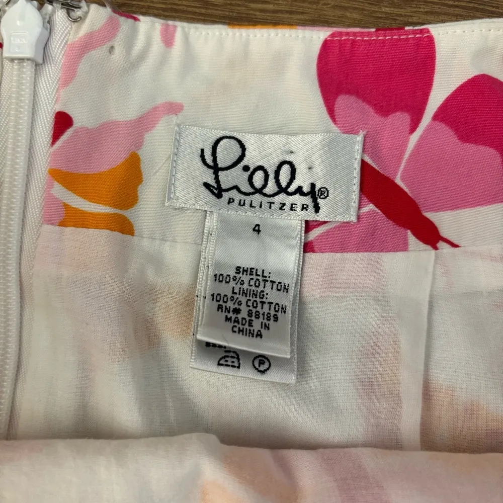 Lilly Pulitzer Nikita Butterfly Derby Floral White Label Y2K Vintage Skirt - Image 4