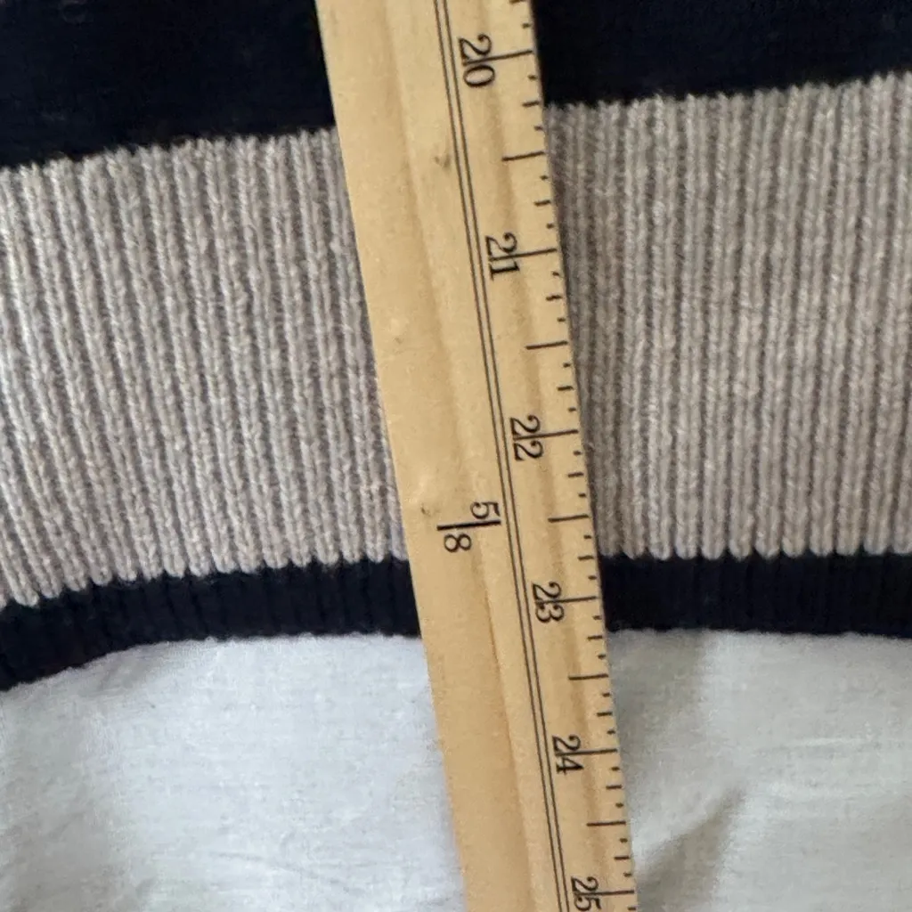 Rebecca Taylor Striped Turtleneck Sweater - Navy and Creamy Light Gray - Image 11