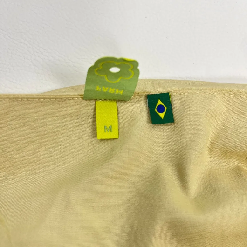 NWOT Farm Rio Cotton Asymmetric Irregular Pleated Midi Dress Sz M Hollowed Waist - Image 11