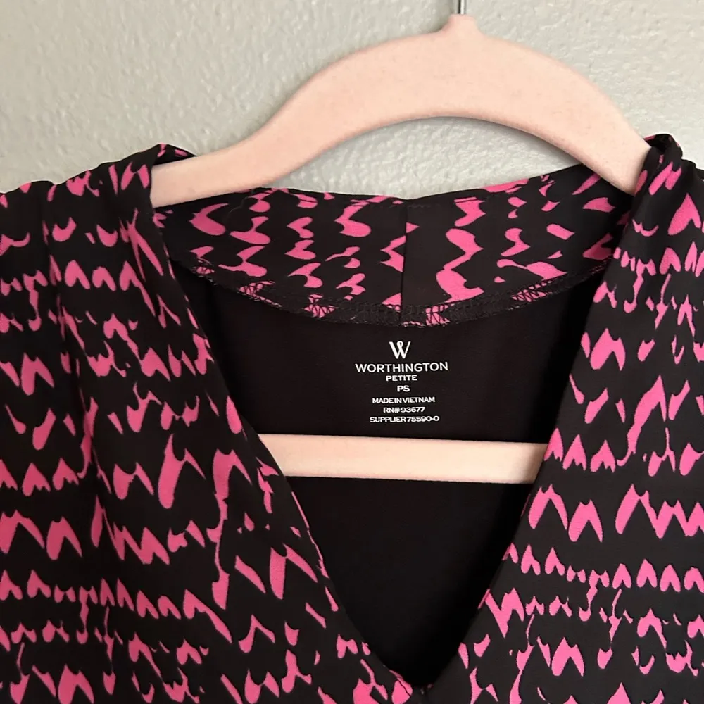 Worthington pink black blouse - Image 4