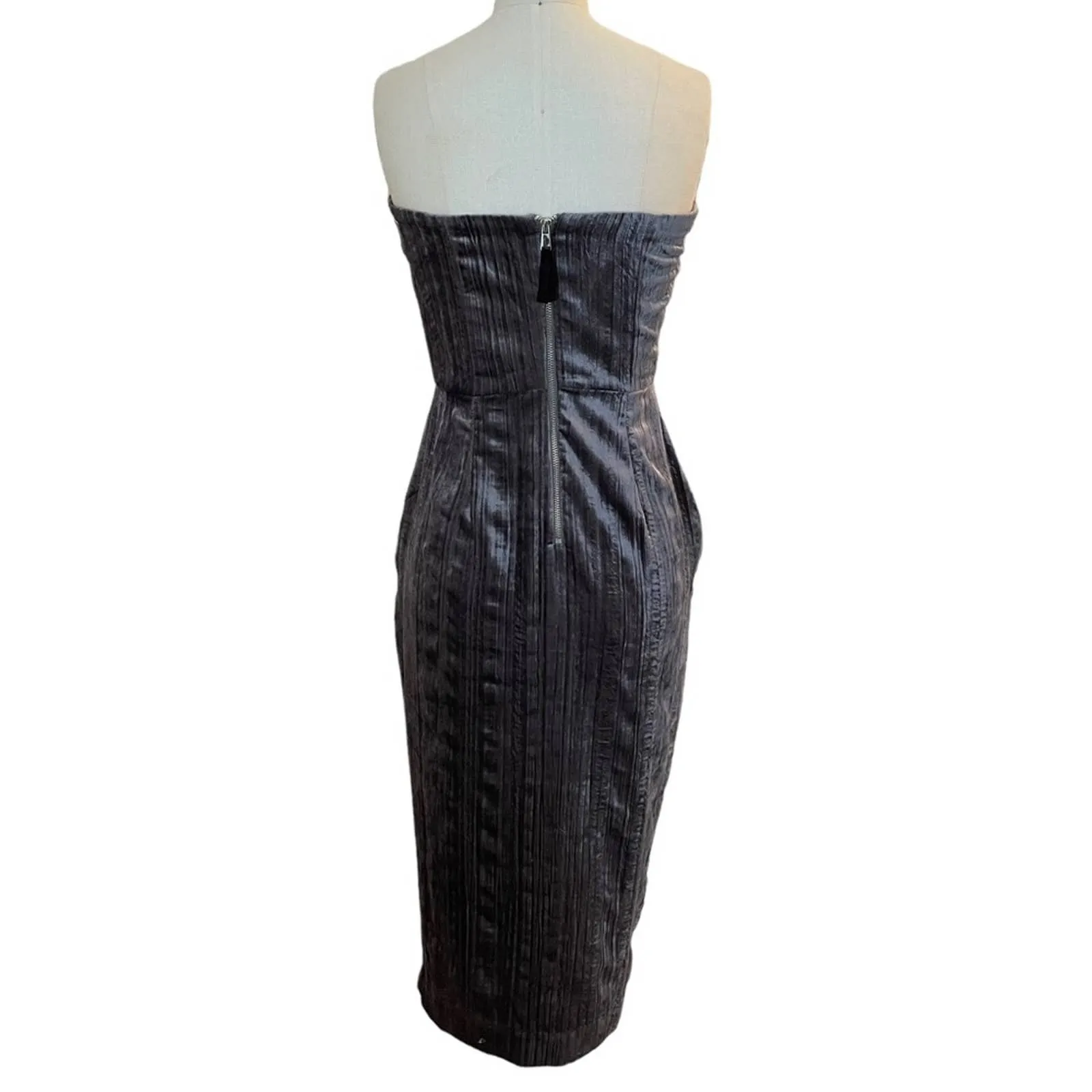 NWT RACHEL Rachel Roy Strapless Purple Velvet Wrap Style Dress Formal Womens 0 - Image 8