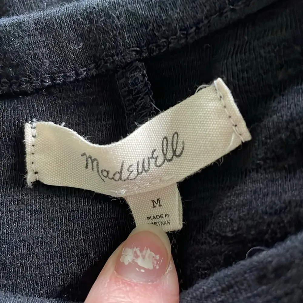 Madewell Ruffle Hem Black Long Sleeve Shirt - Image 3