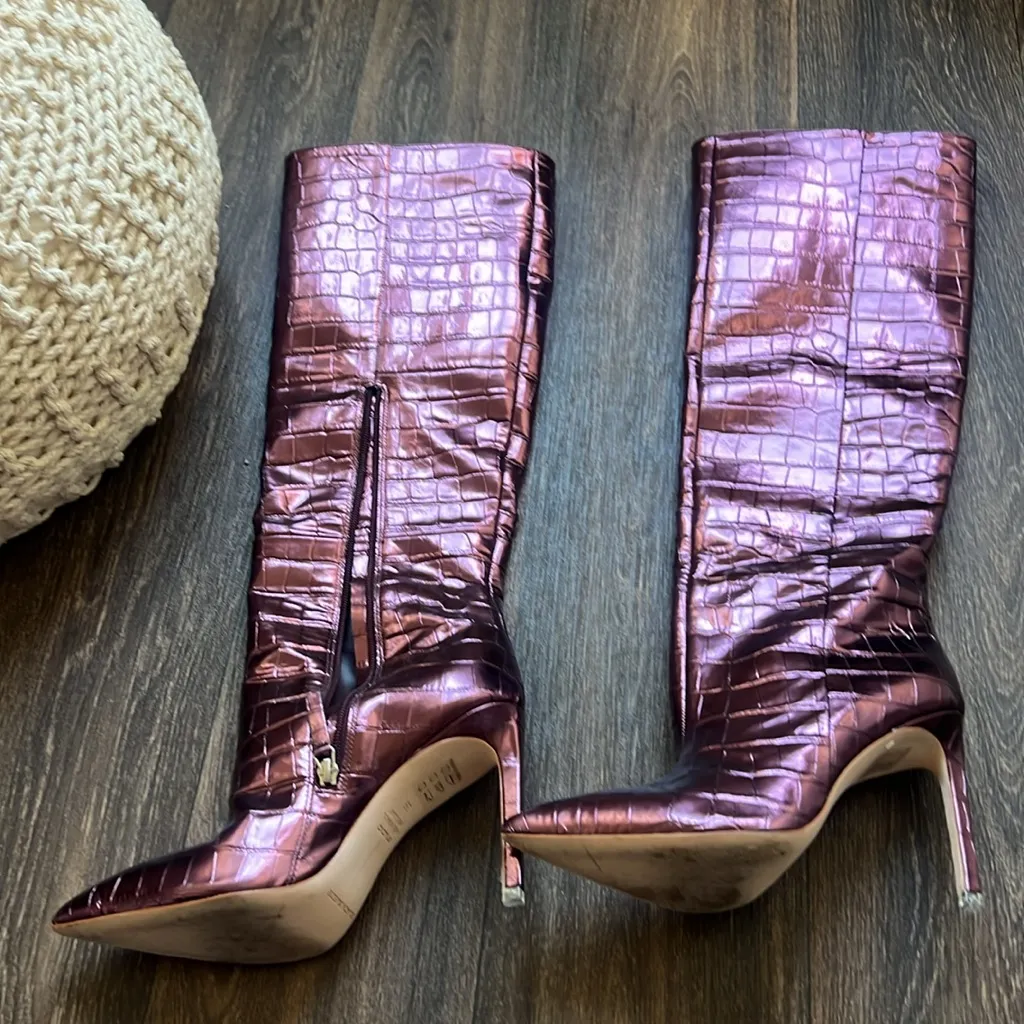 Black Suede Studio Tory Boot in Pink Metallic Size 8 - Image 2