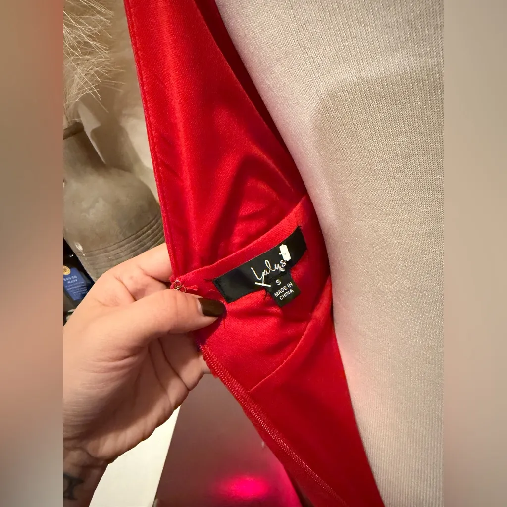 Lulus Women's Red Heavenly Hues Magenta Maxi Dress Size Small V Neck Sleeveless - Image 9