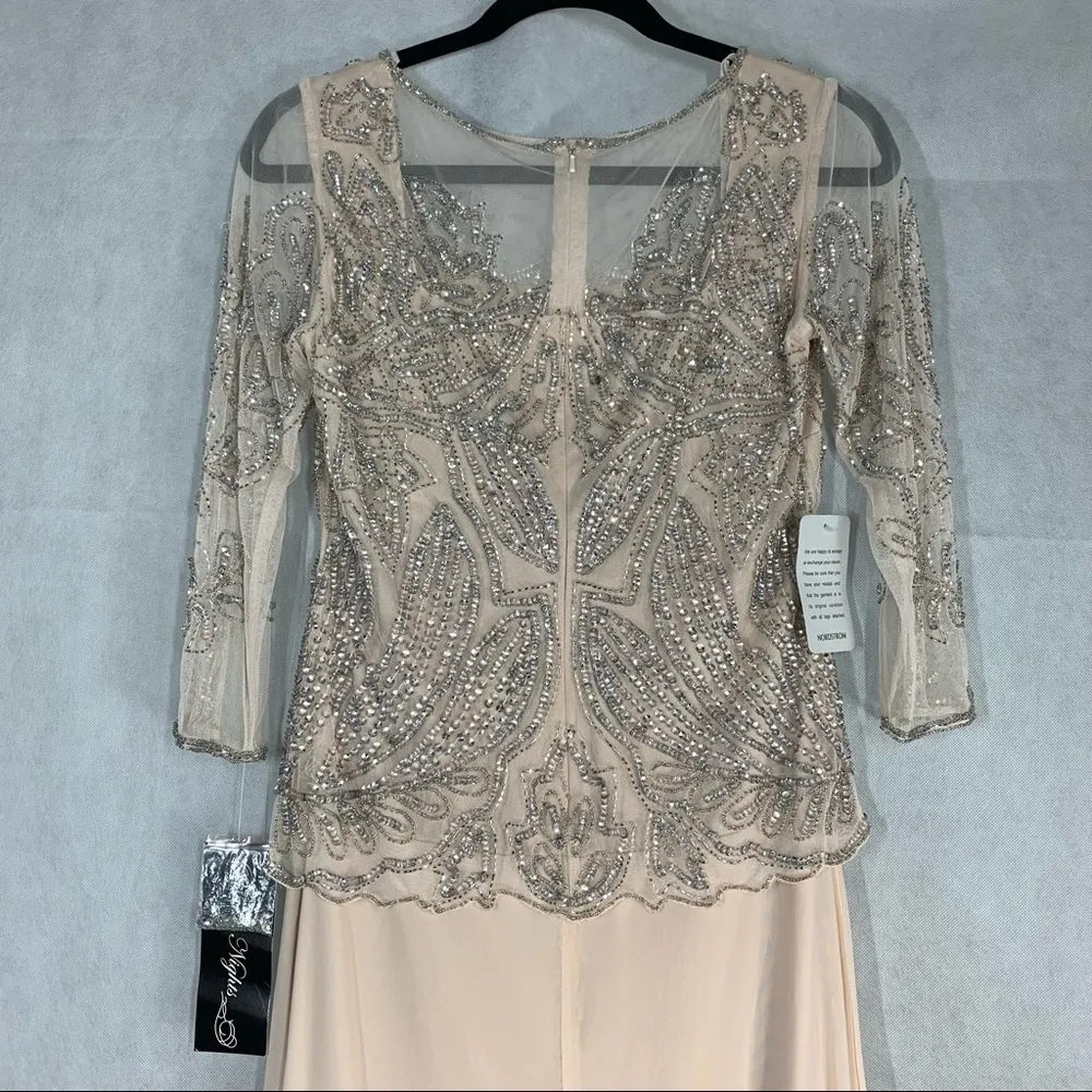 Pisarro Nights D1545 Embellished Mesh Gown Size 6P - Image 5