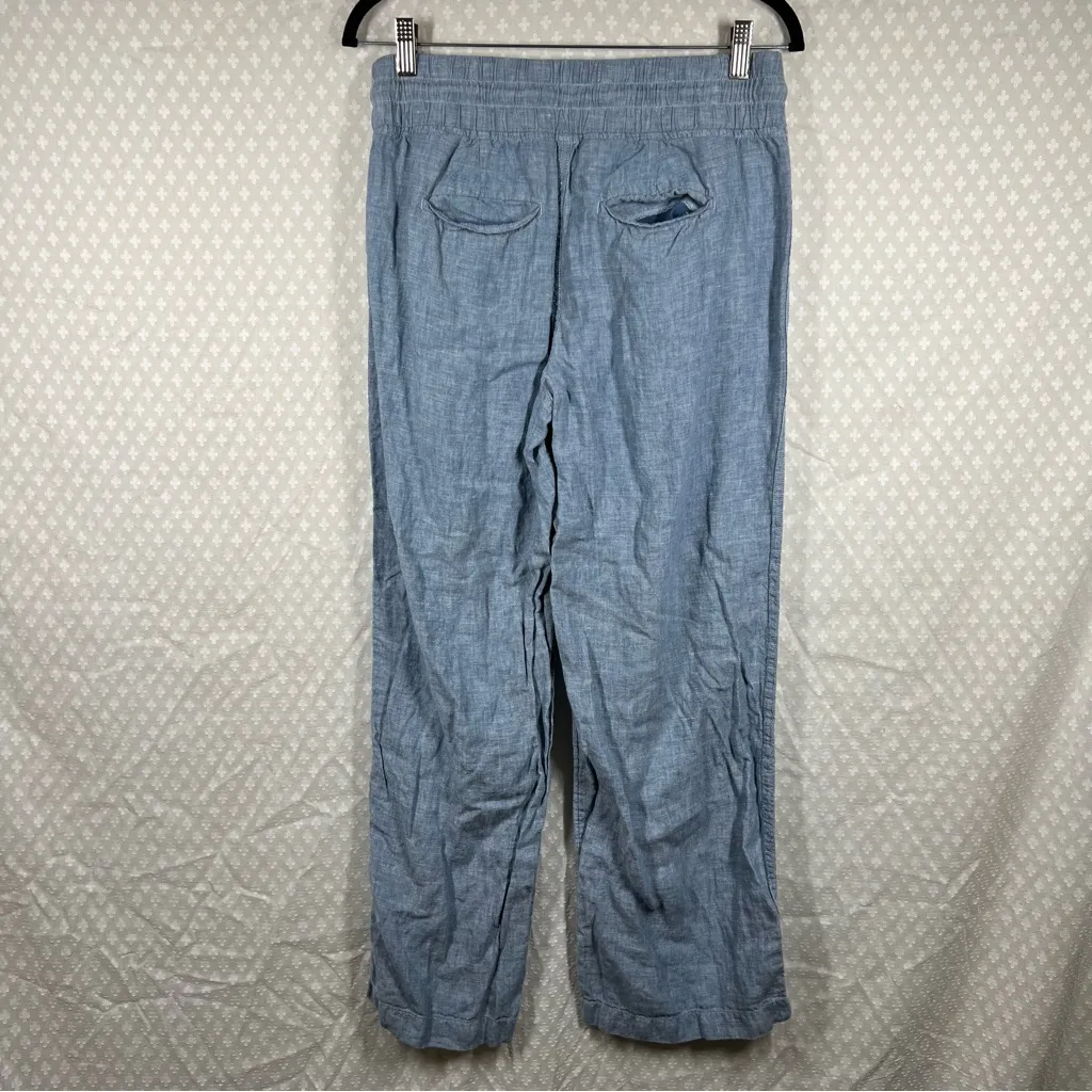 Athleta Blue Chambray Cabo Linen Wide Leg‎ Pants - Image 6