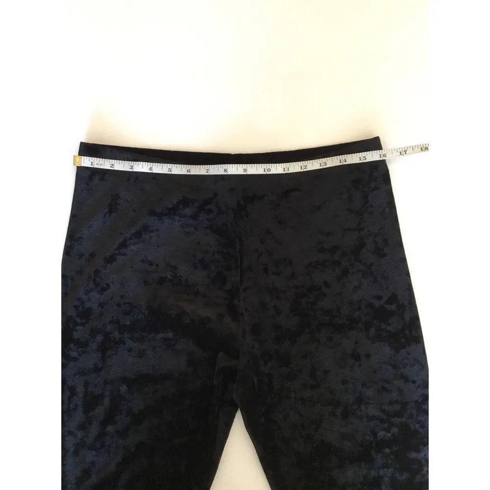 Forever 21+ Black Crushed Velvet Leggings Sz 0X Women - Image 8