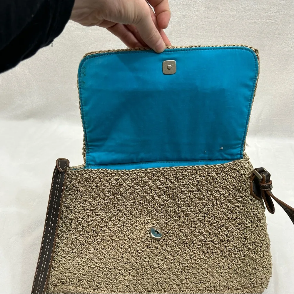 Liz Claiborne Beige Braided Chain Knot Weave Crossbody Shoulder Purse Bag Womens - Image 2