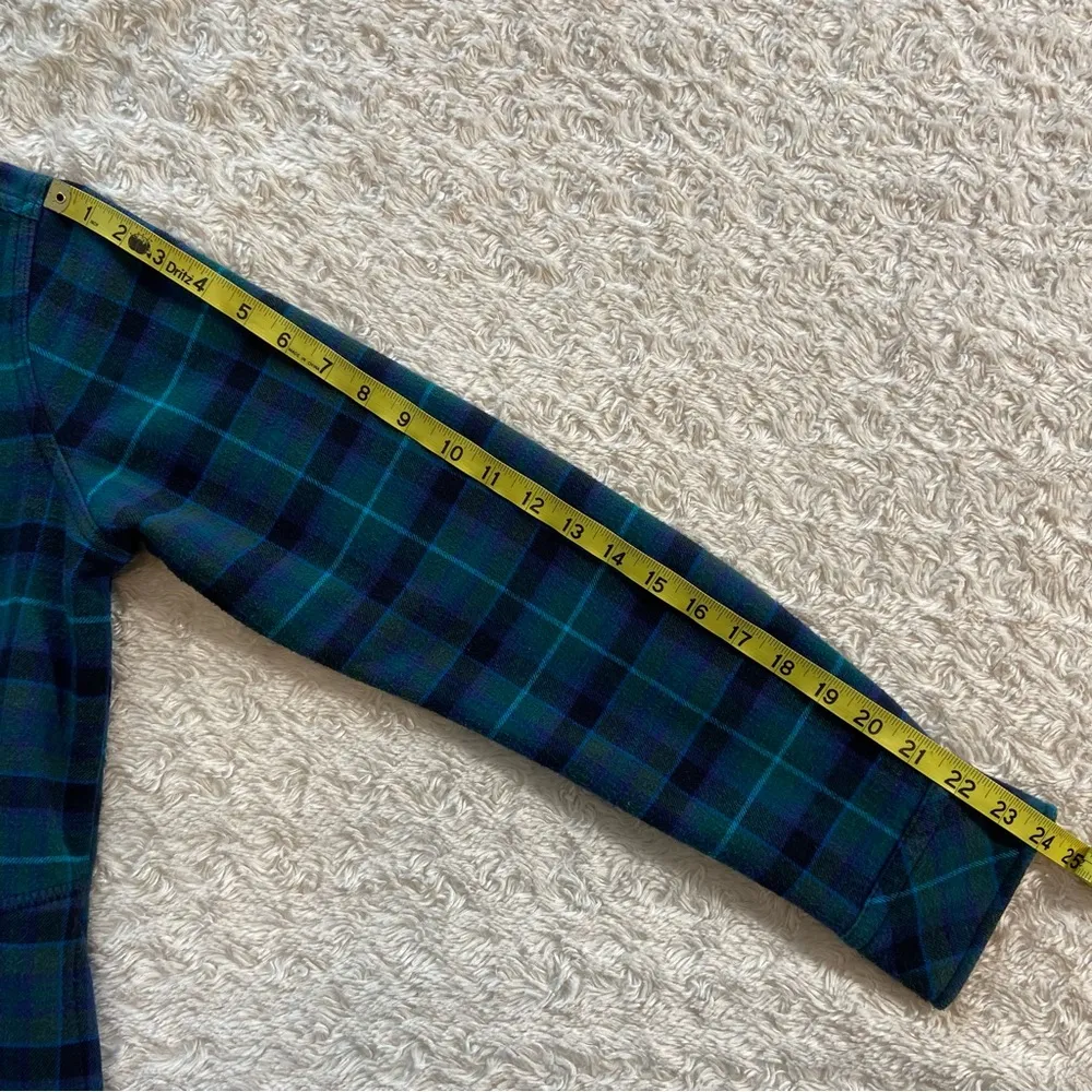 Eddie Bauer Plaid Flannel Fleece Lined Snap Jacket S Small Shacket - Image 11