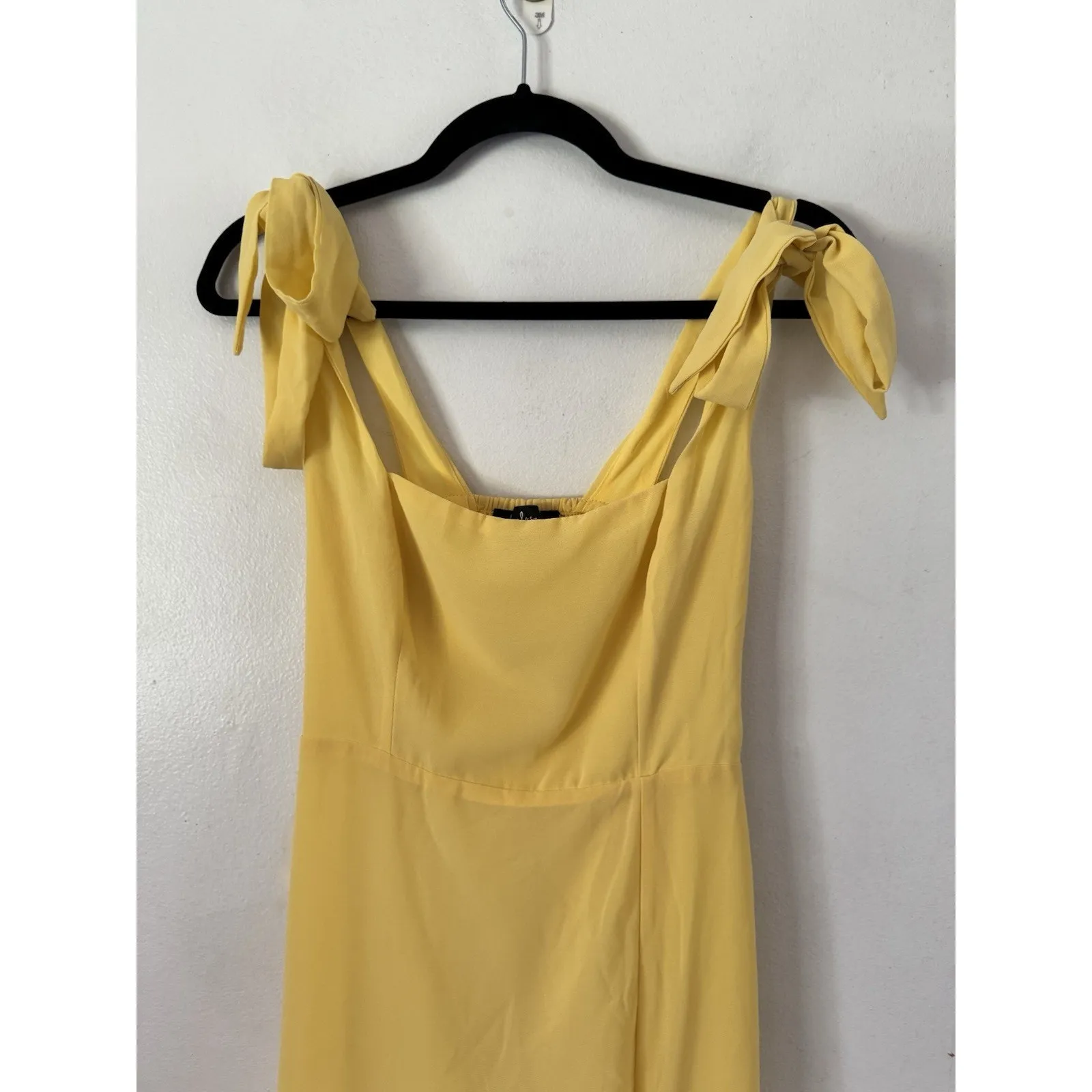 Lulus Summer Invite Tie Strap Smocked Midi Dress Butter Yellow Size XS - Image 6