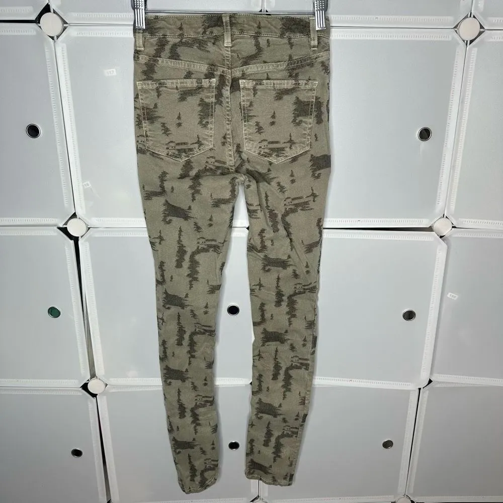 Free People Green & Khaki High Rise Skinny Long and Lean Jeans Size 26 - Image 4