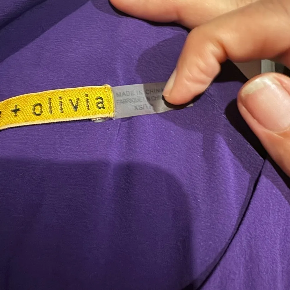 Alice + Olivia 100% Silk Racerback Mini Dress in Purple Size Extra‎ Small - Image 4