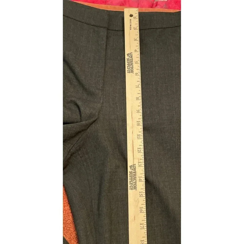 St John Women’s 12 Diana Wool Blend Dress Pants‎ Wide Leg Pleated Gray High Rise - Image 3