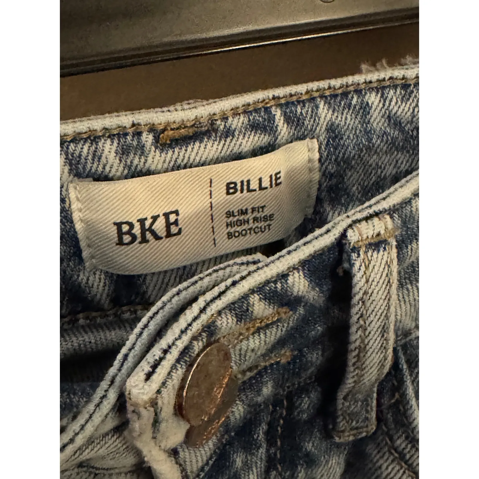 BKE Billie Slim Fit High Rise Bootcut Jeans Light Wash Distressed Size Unknown - Image 7