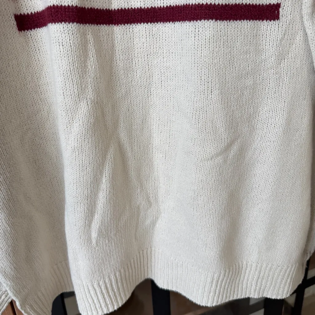 USA flag knit sweater american preppy crewneck ivory amazon - Image 5