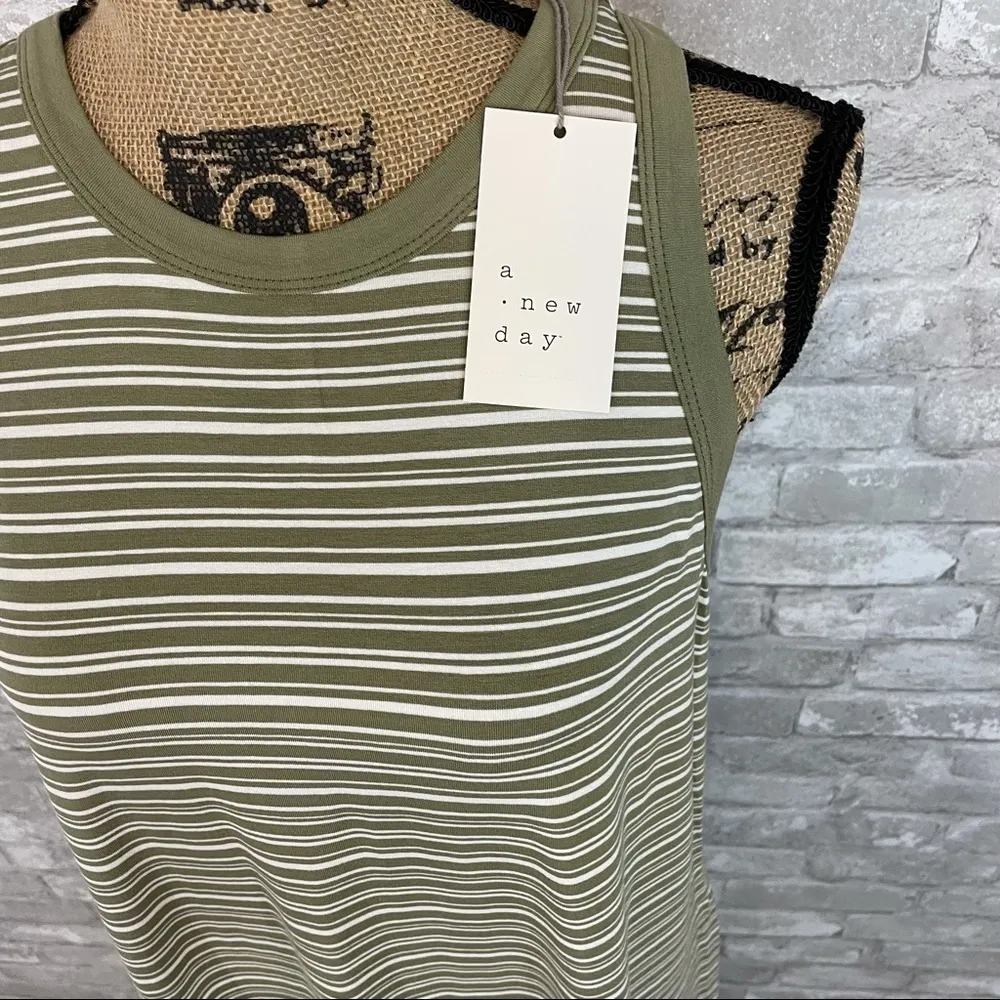 NWT A New Day Green Striped Tank Dress - Image 2