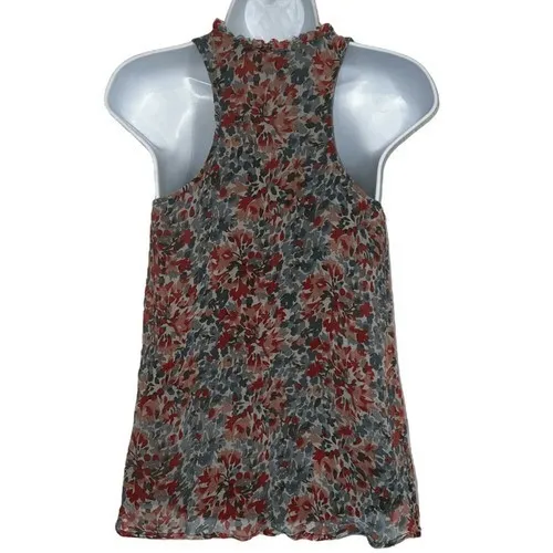 Ella Moss  Gorgeous Silk Ruffle Trim Floral Pattern Lined Top EUC‎ Size Small - Image 5