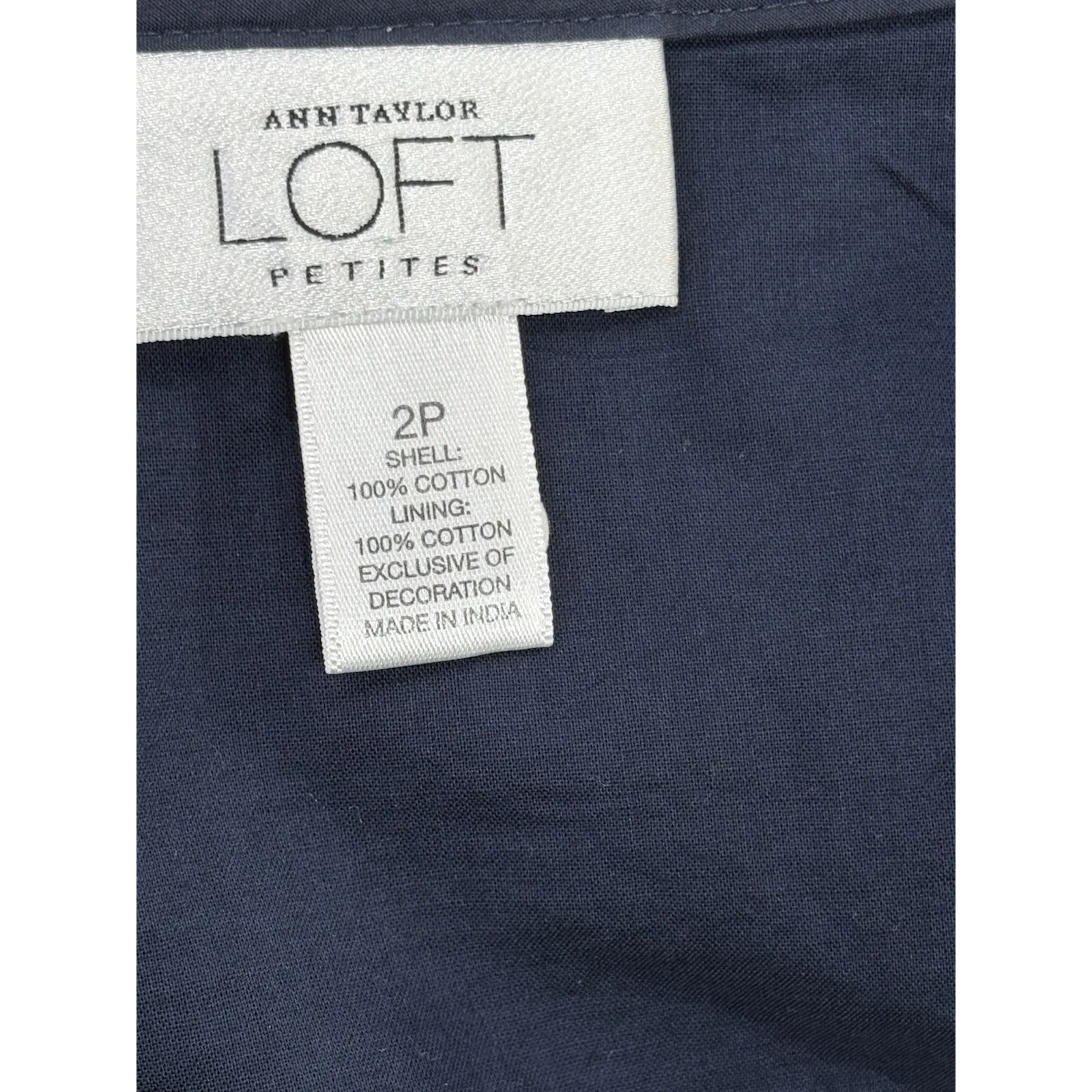 Ann Taylor LOFT‎ Petites 2P Navy Embroidered Boho Peasant Skirt Mirror Beaded - Image 9