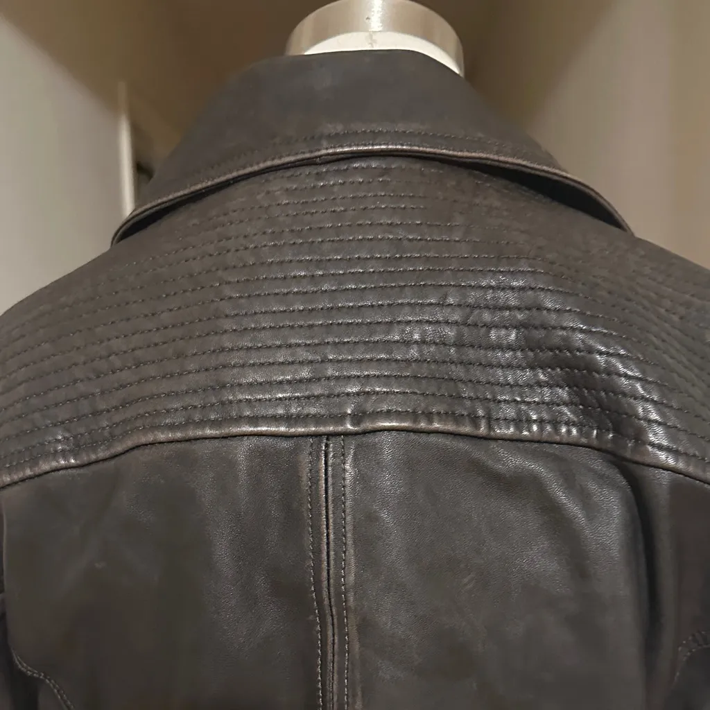 Wilsons Leather Dark Brown Biker Jacket - Image 5