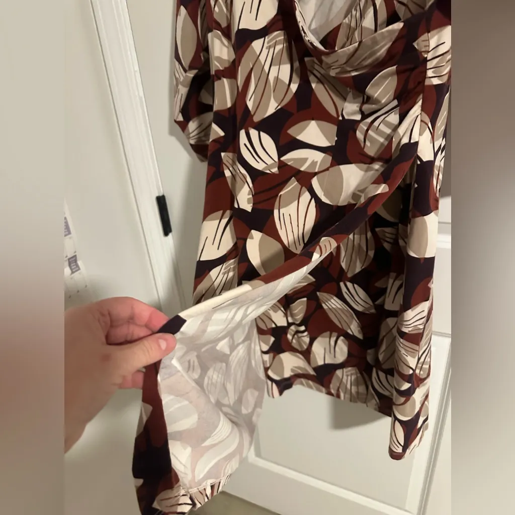 Soft Surroundings 3/4 sleeves faux wrap dress sz petite XL fall comfort mature - Image 3