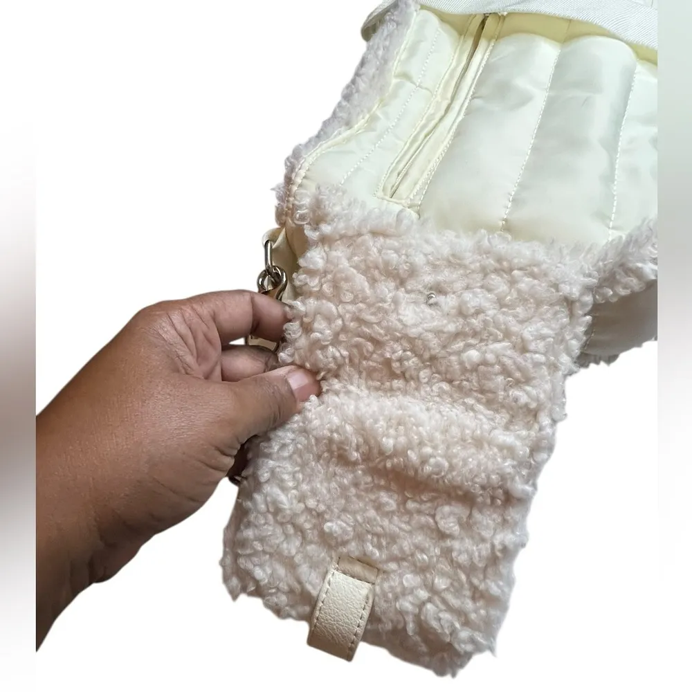 ASPEN cozy crossbody quilted faux soft sherpa trim - Image 3