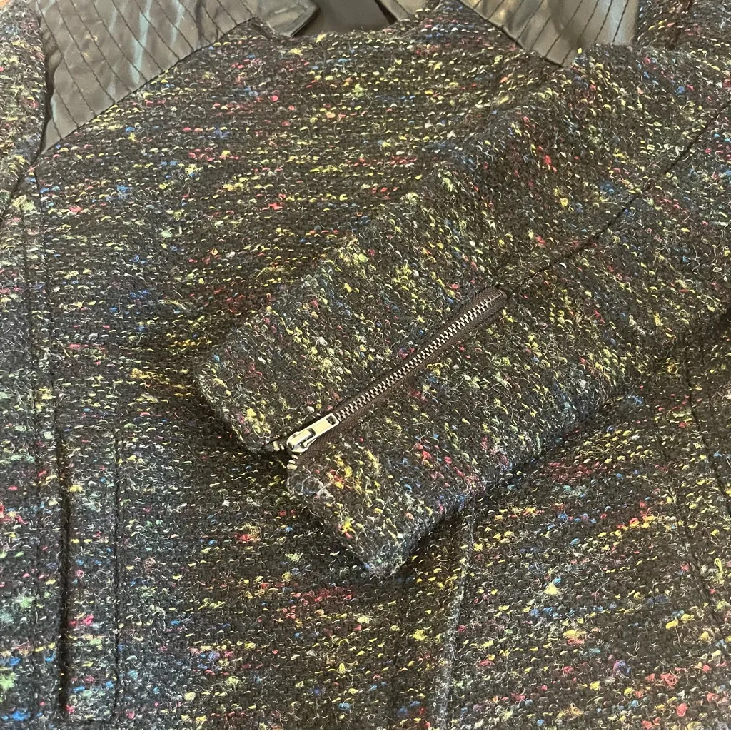 Willow & Clay Women’s Marled & Faux Leather Motorcycle Jacket Size S Moto Biker - Image 7