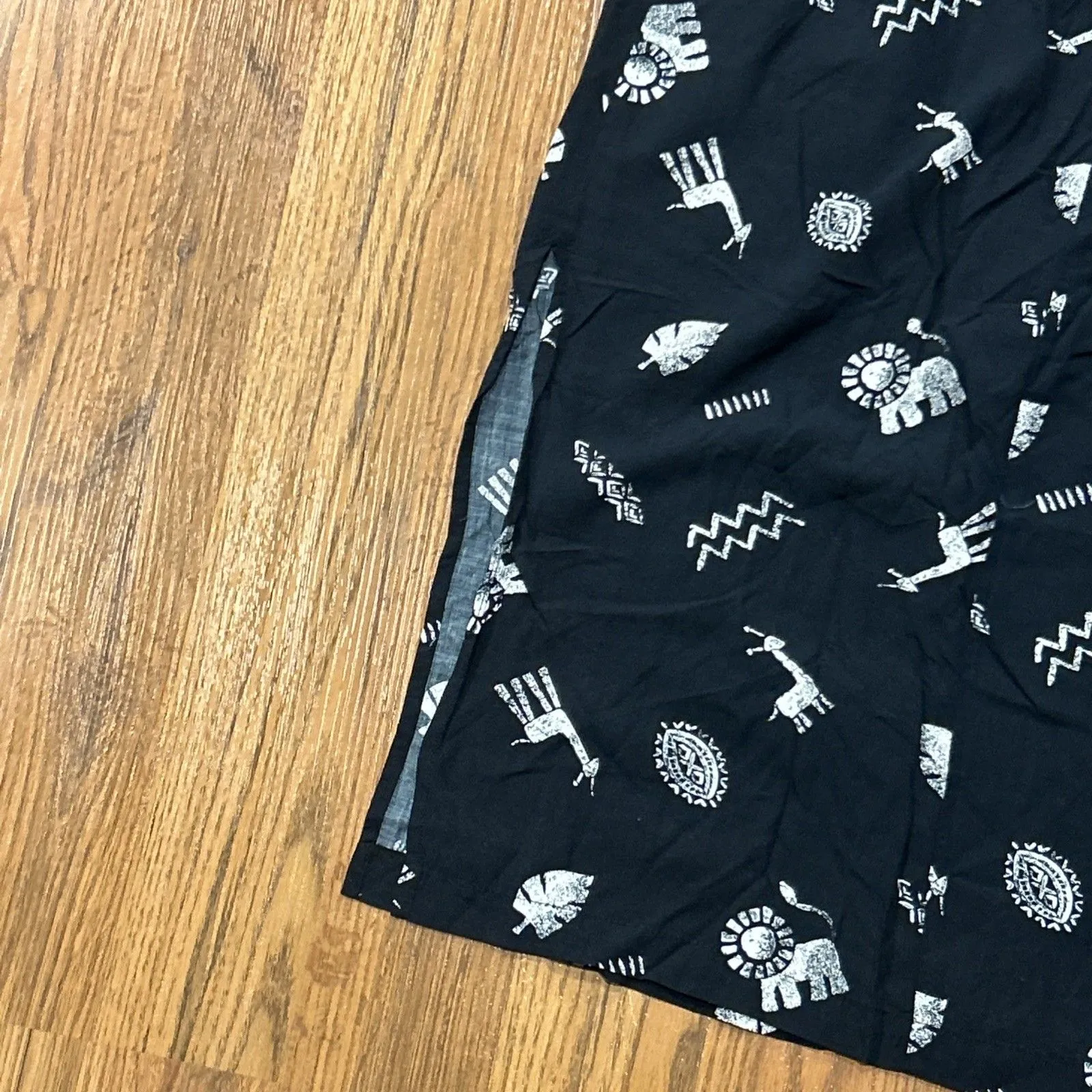 Leslie Fay Haberdashery Maxi Skirt Womens Small Petite Black Artsy Teacher - Image 7