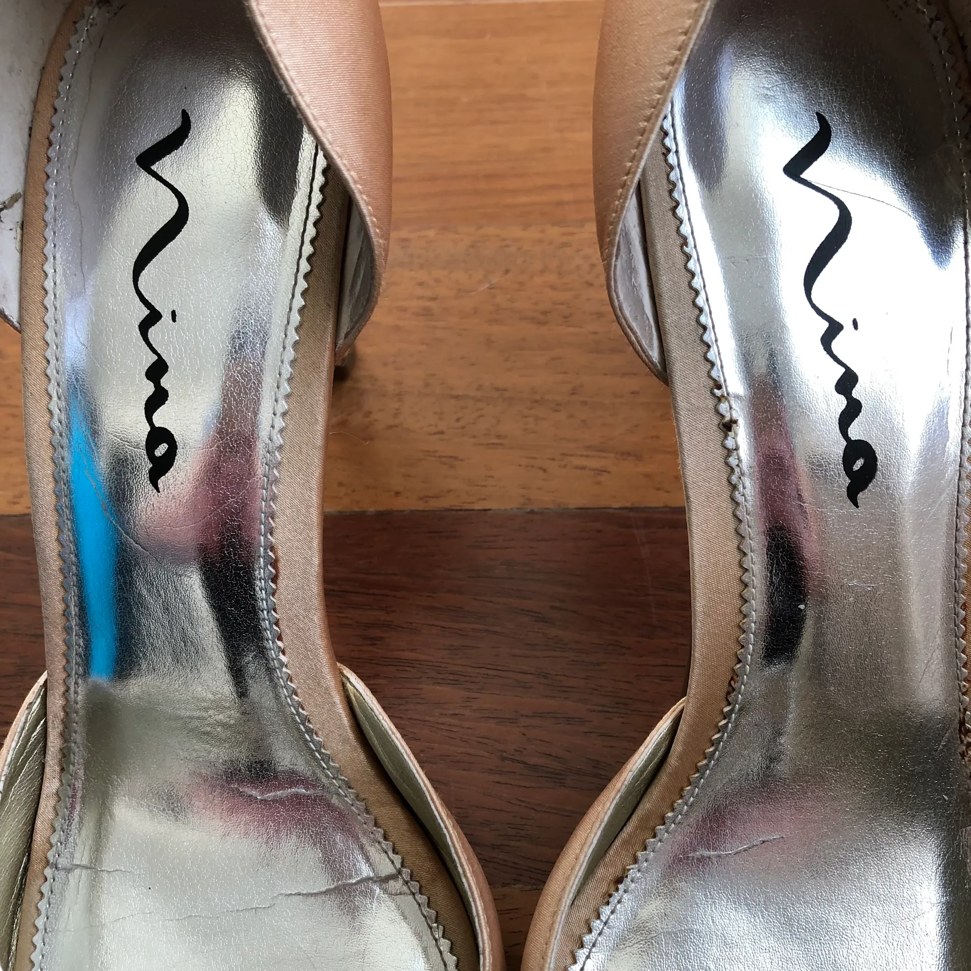 Gold Satin D'orsay Pump Size 9.5 - Image 4