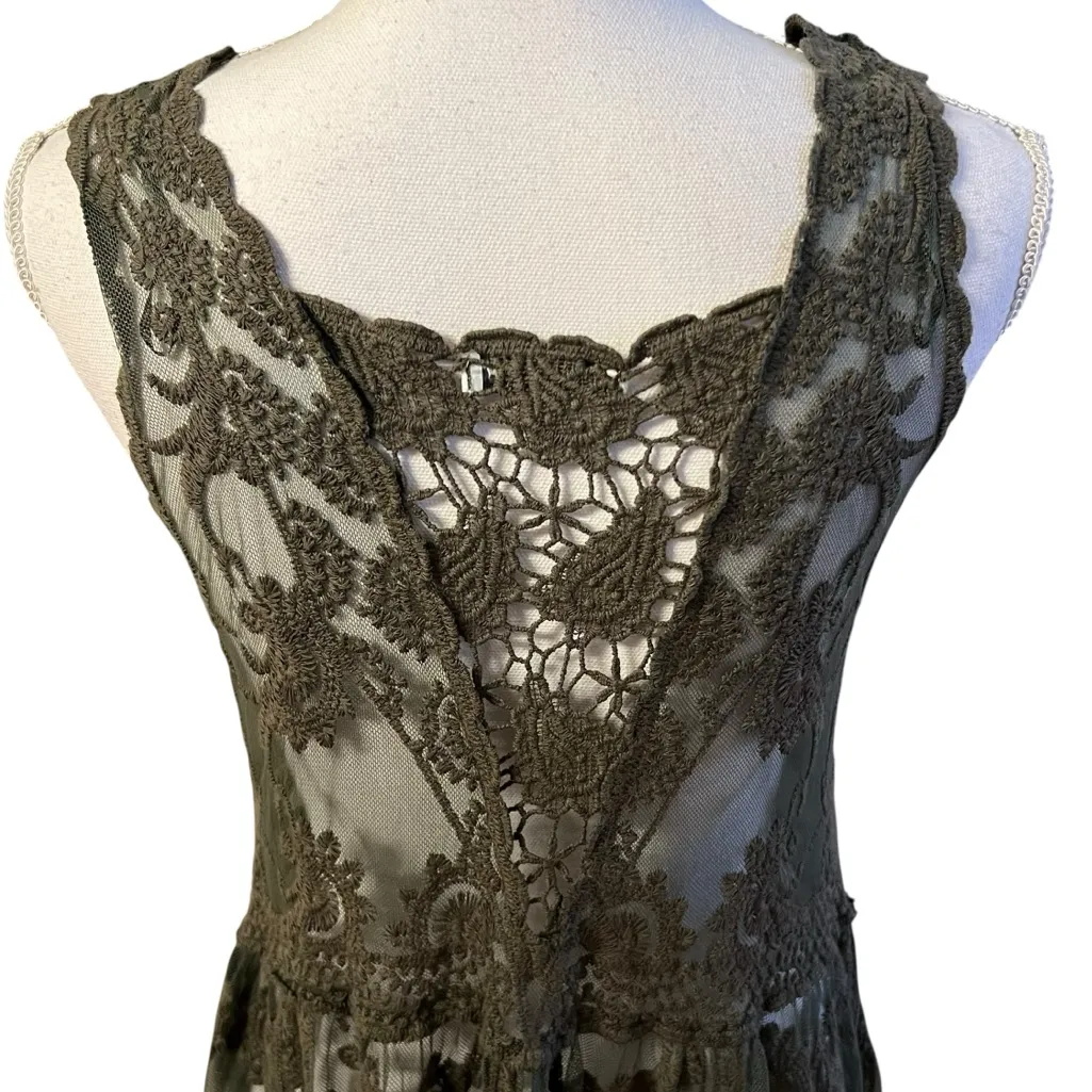 Womens Whimsigoth Lace Kimono Cardigan Woven Heart Size L Boho Festival Goth - Image 4