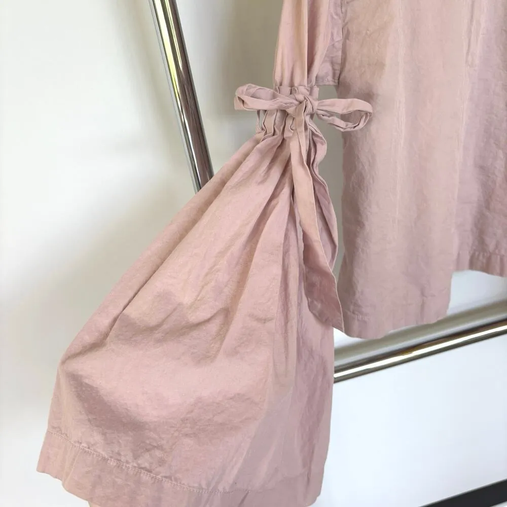 Free People Pink So Obviously Yours Bell Sleeve Coquette Bow Ballet Top XS - Image 5