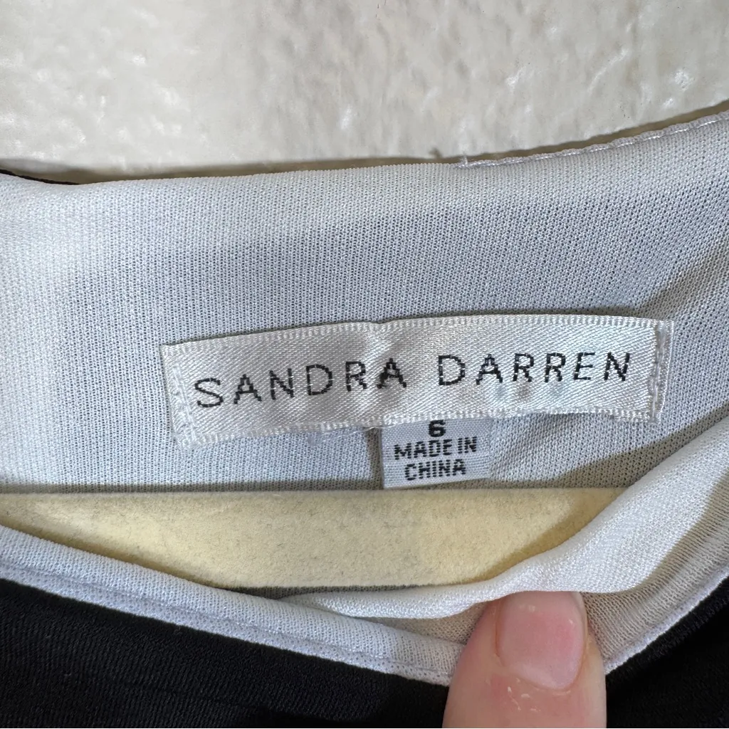 Sandra Darren Black White Blue Colorblock Sheath Mini Dress Womens 6 Business - Image 7