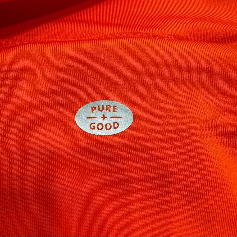 Anthropologie Pure + Good Orange Ruched Side Waistband Swim Shorts Size Small - Image 3