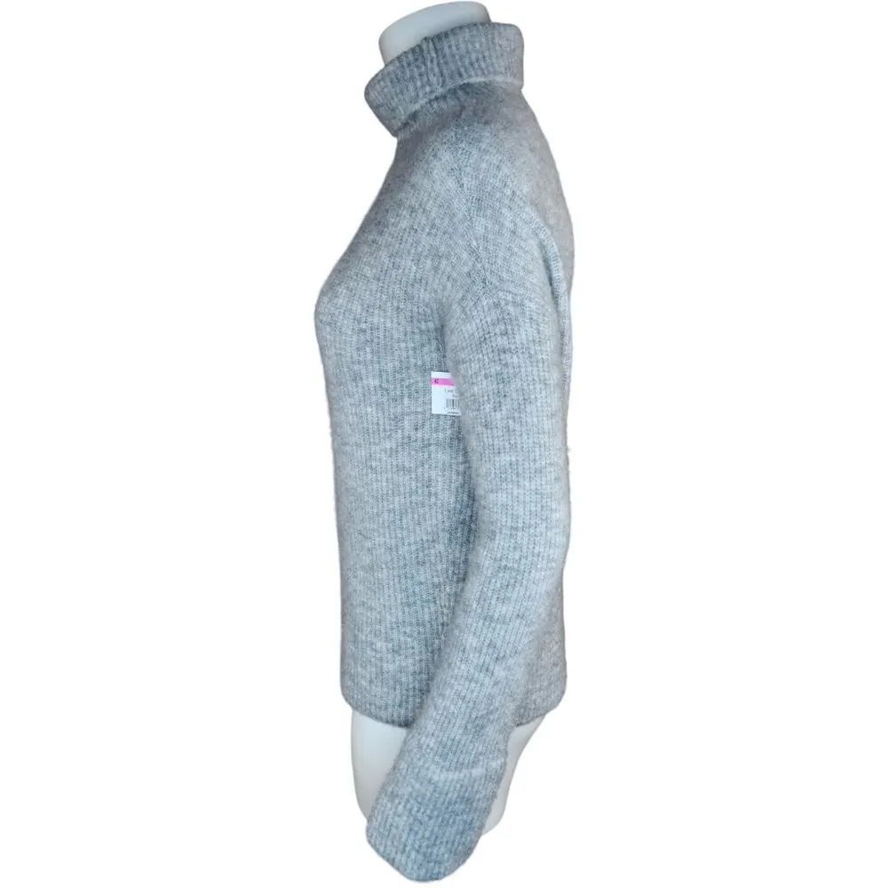 NWOT Nordstrom Signature Womens XS Gray Ribbed Wool Blend Turtle Neck Sweater - Image 5