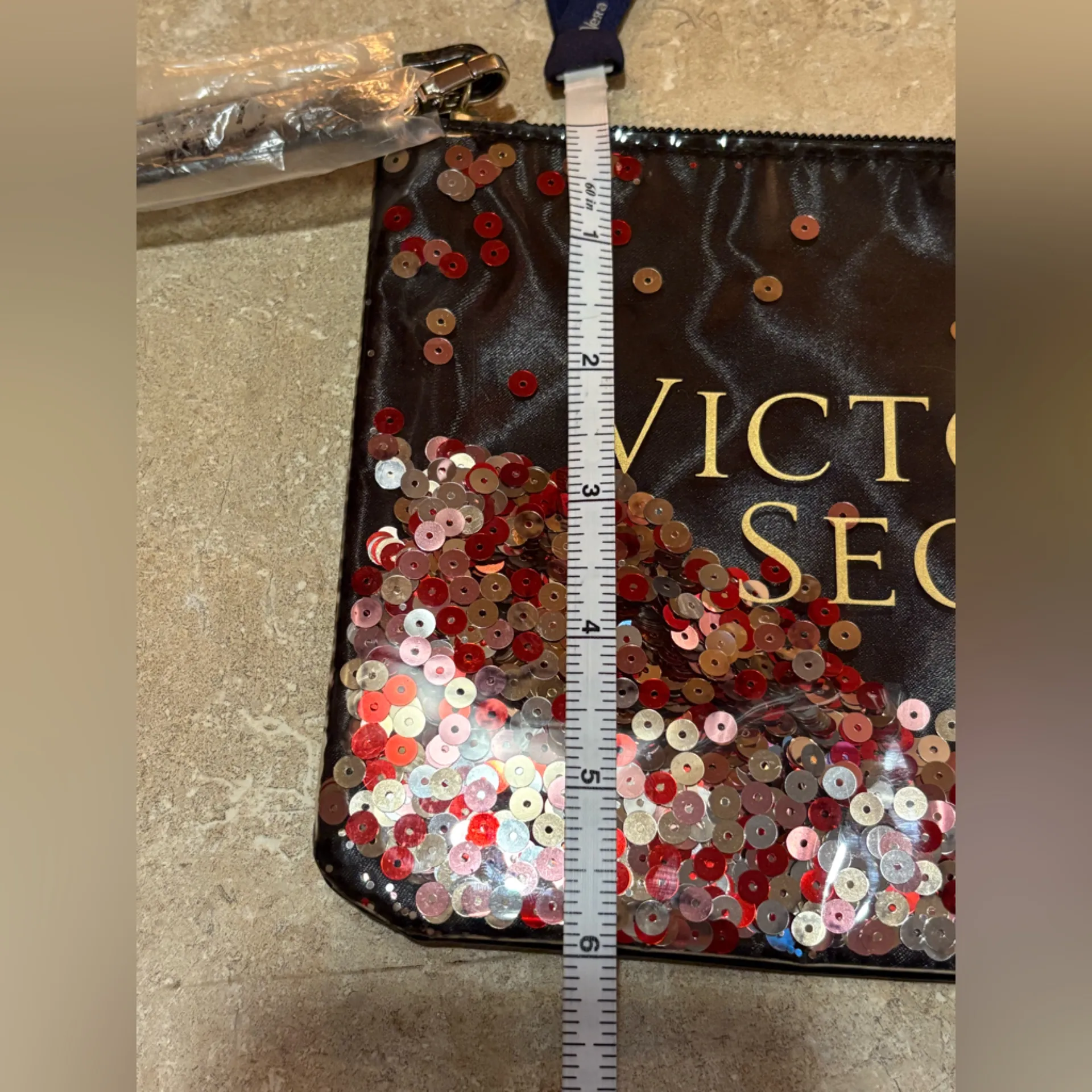 Victoria's Secret Black and Red Sequin Wristlet NWOT - Image 8