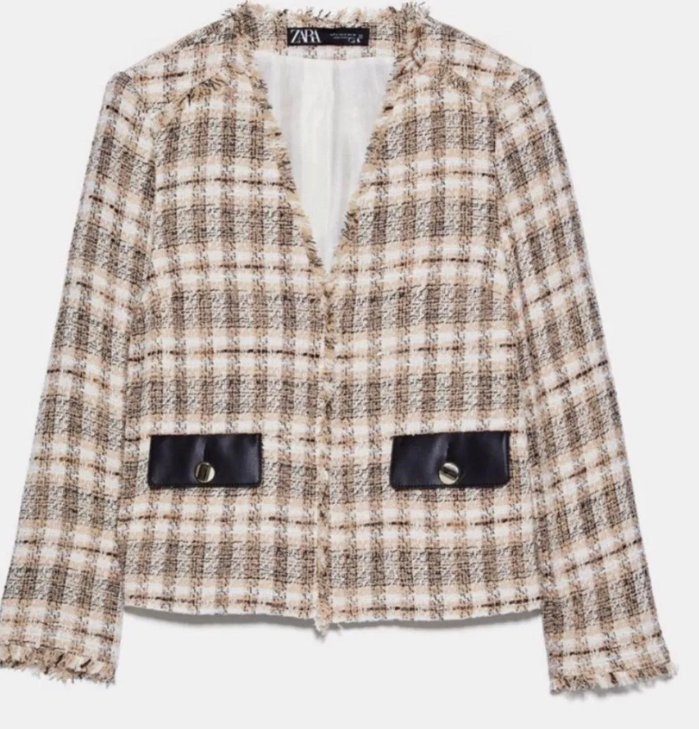 NWT  Frayed V Neck Tweed Blazer 2505/169 - Image 3