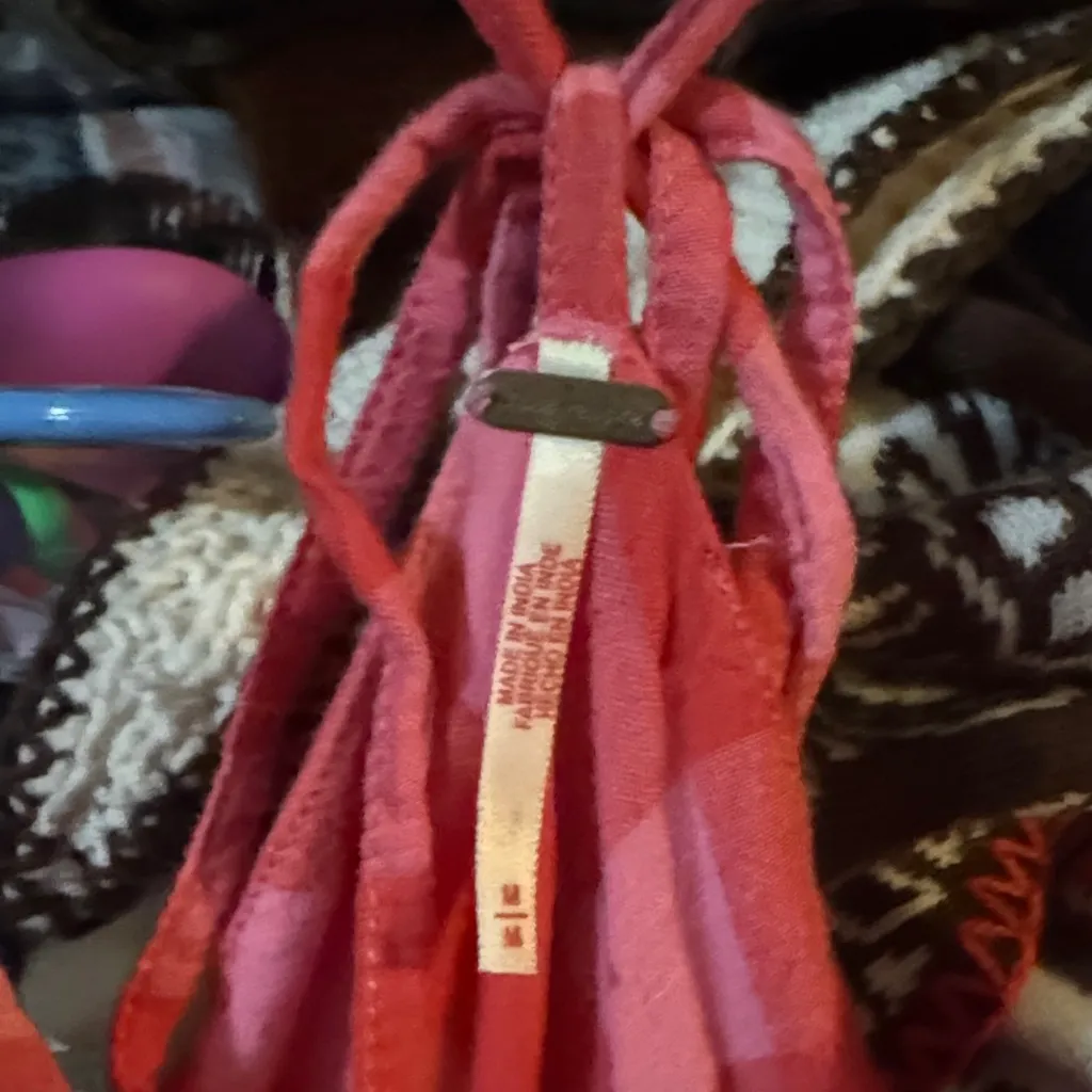 Free People  Red Checkered Maxi Dress - Image 4