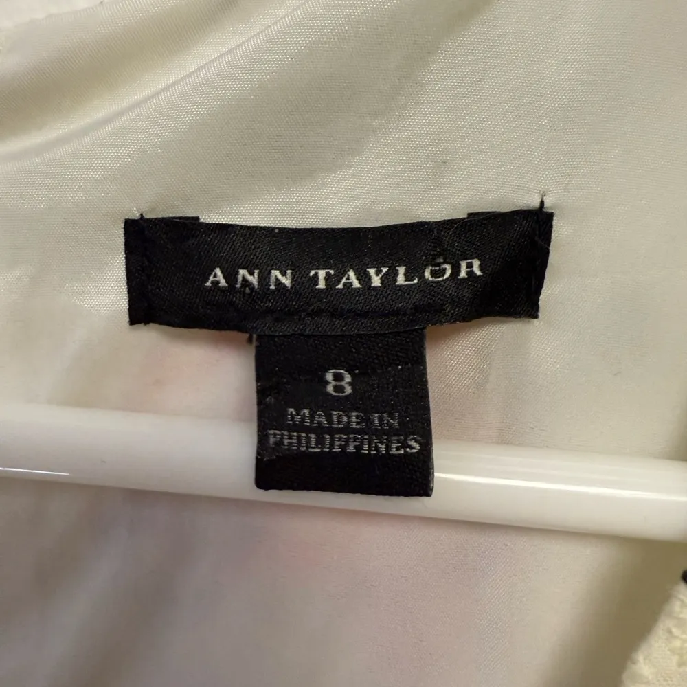 Ann Taylor Floral Eyelet V-Neck Short Sleeve Cotton Dress Women’s Size 8 - Image 11