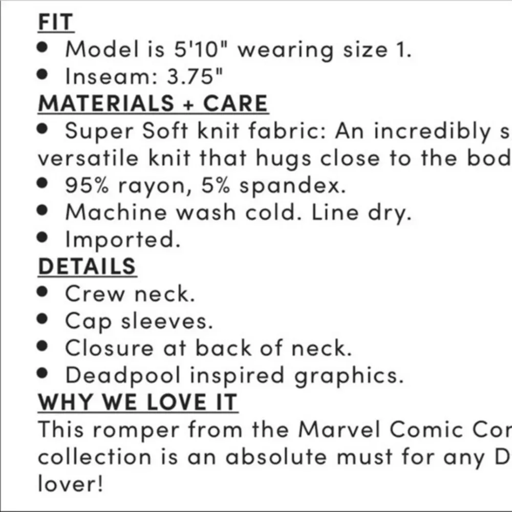 Torrid  X Deadpool Romper Size 2 - Image 5