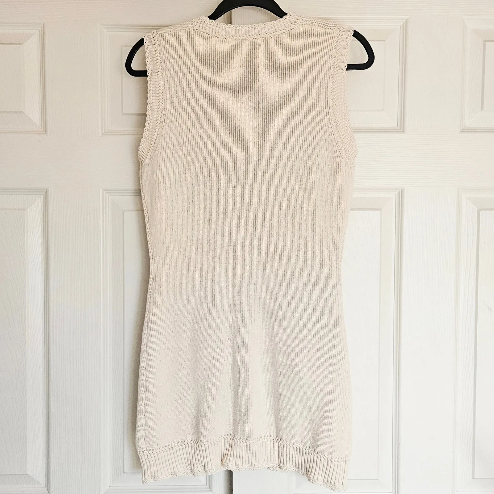 Reformation Catalina Cotton Knit Minidress Ivory Cream Size Small - Image 11