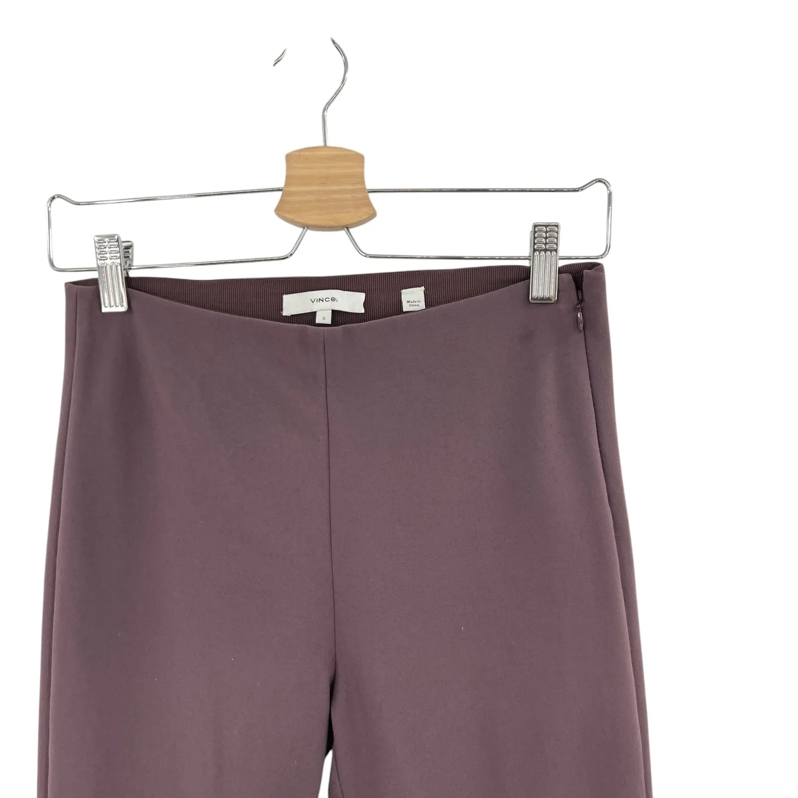 Vince Kick Pleat Crop Flare Leg Stretch Cotton Blend Pants Purple‎ Size Small - Image 4