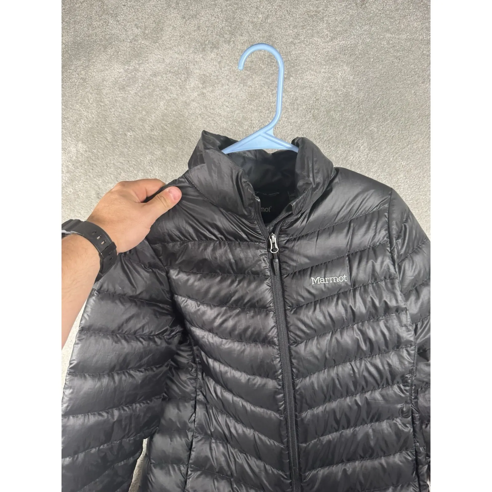 Marmot 700 Fill Down Lightweight Puffer Jacket Womens Small Black Euc - Image 12