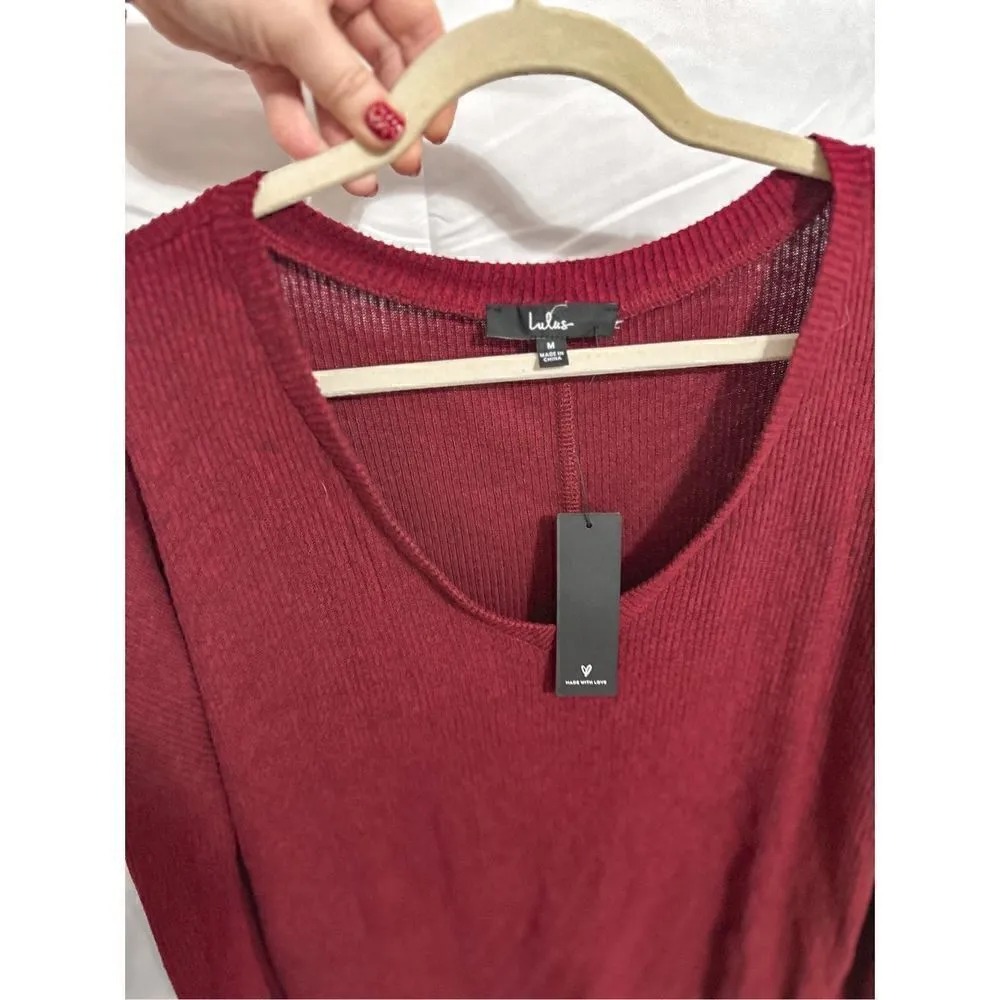 NWT Lulus super soft burgandy sweater - Image 3