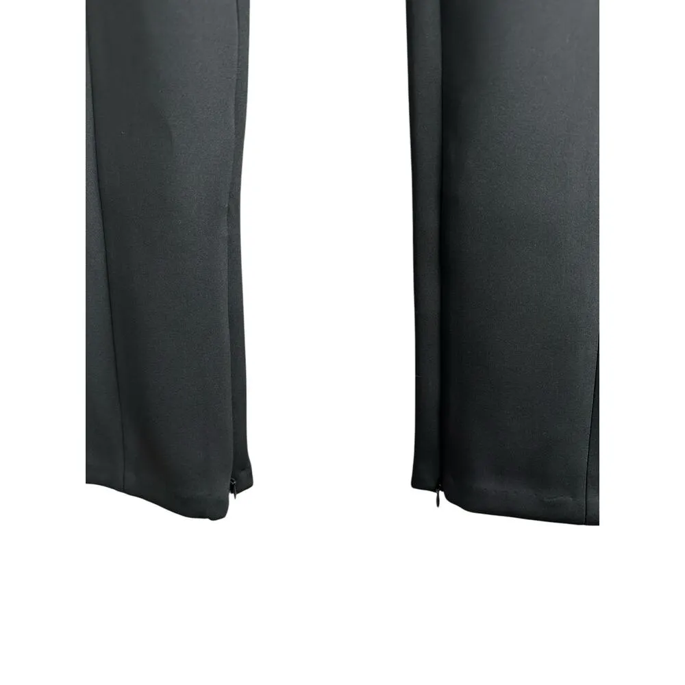 NEW Good American Good Waist Flare Black Scuba Ankle Zippers Pant Slacks Size XL - Image 9