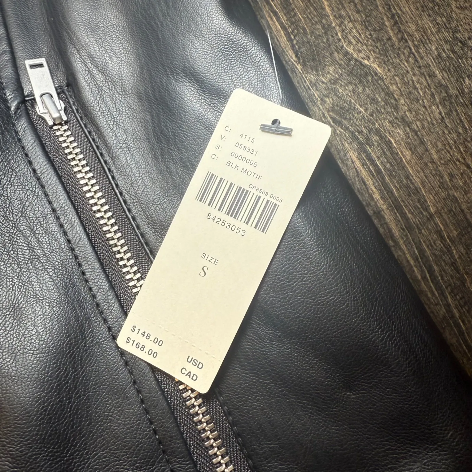 by Anthropologie Black Faux Leather Moto Vest Sleeveless Jacket‎ Small NWT - Image 11